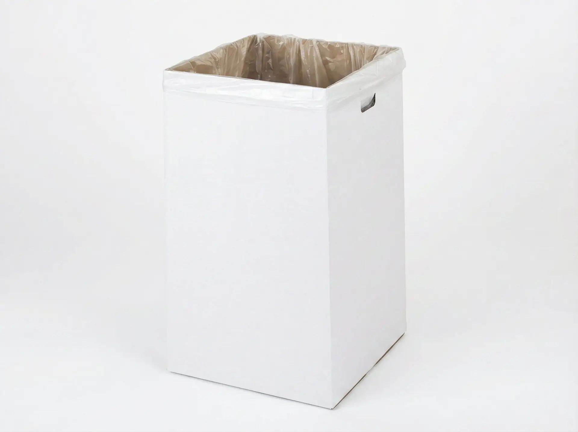 MAS Onsite Trash Receptacle Box - 25-Gallon White Corrugated Event Trash Bin